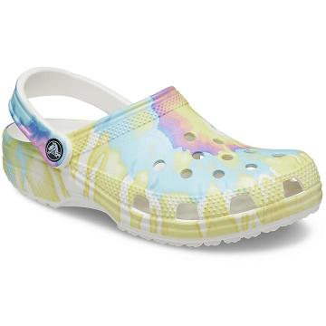 Crocs Classic Tie-Dye Graphic Klumpa Férfi Fehér Színes | HU 0803VRWD